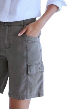 Soft Surroundings Bayside Cargo Utility Short Sz L w MEASUREMENTS Grey Gray